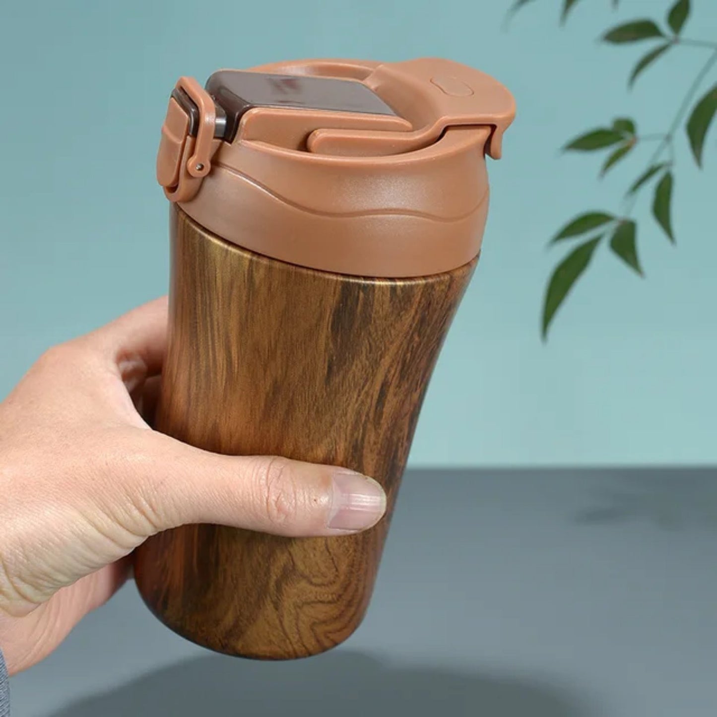 كوب قهوة حراري مزدوج الاستعمال المحمول | Tasse à café thermos en acier inoxydable avec paille et couvercle de 450 ml