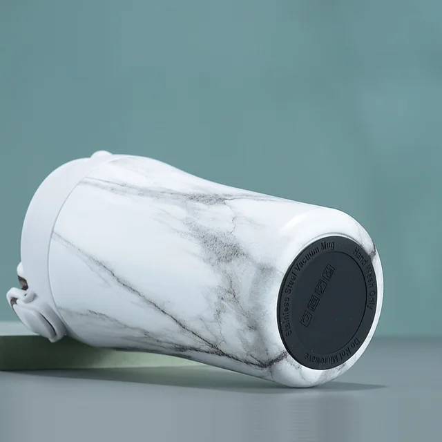 كوب قهوة حراري مزدوج الاستعمال المحمول | Tasse à café thermos en acier inoxydable avec paille et couvercle de 450 ml
