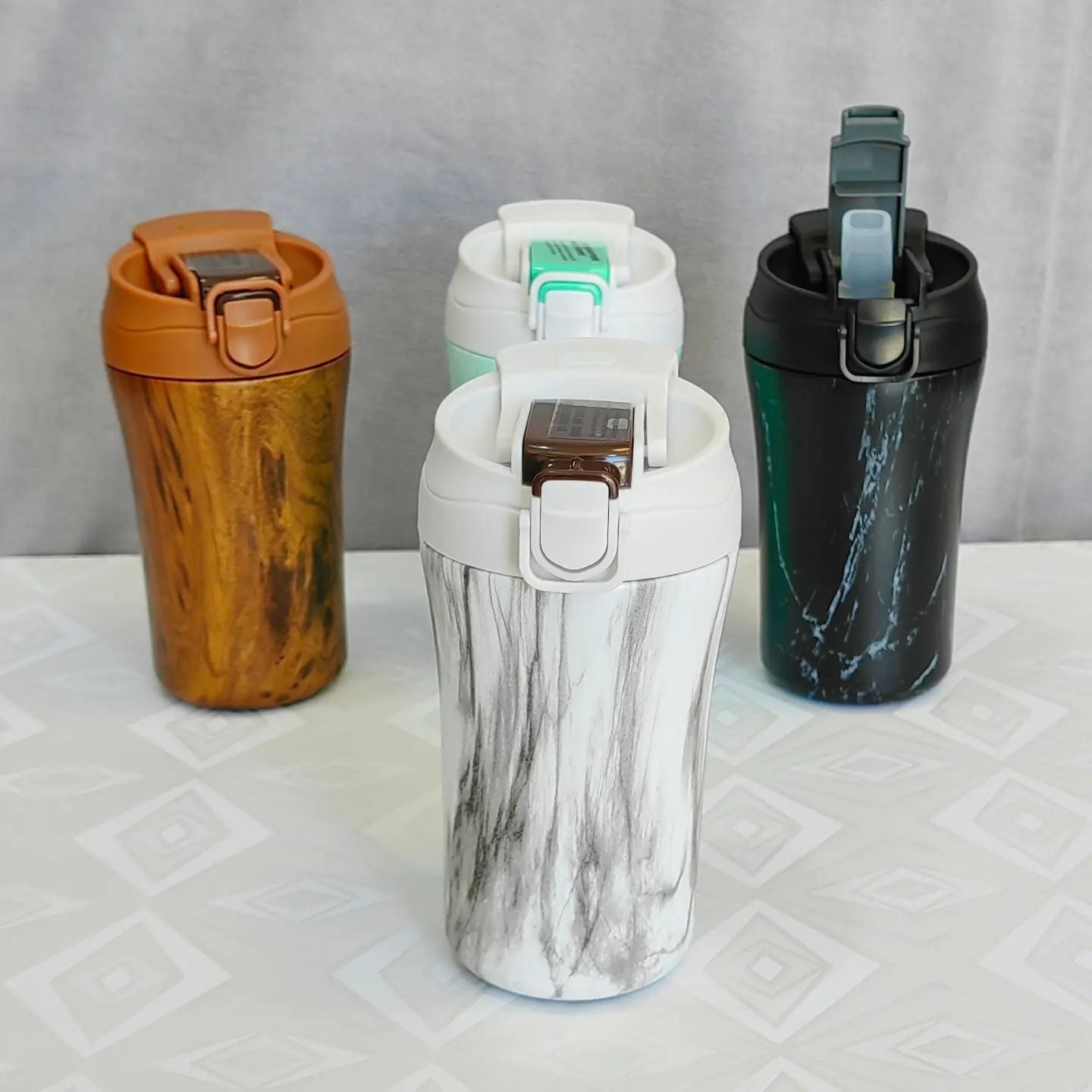 كوب قهوة حراري مزدوج الاستعمال المحمول | Tasse à café thermos en acier inoxydable avec paille et couvercle de 450 ml