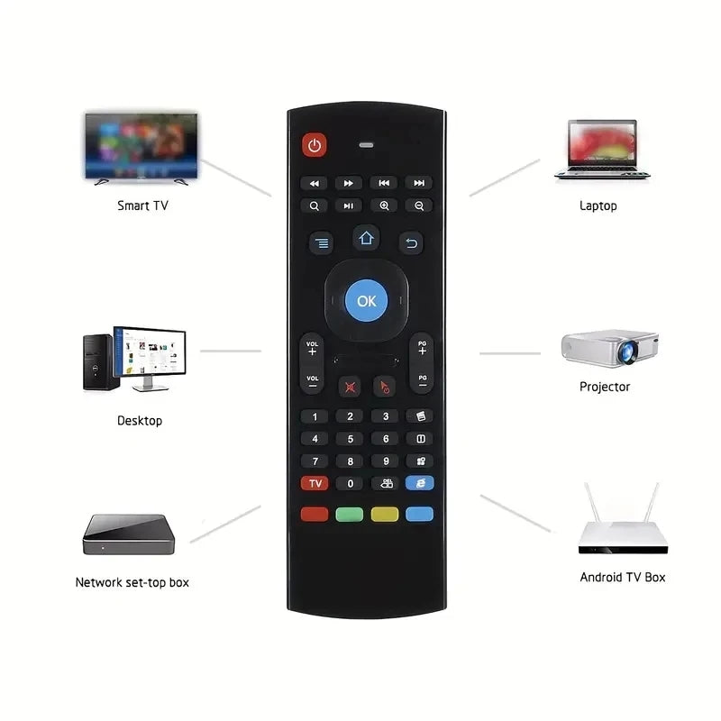 تيليكومند متعدد الوظائف للتحكم عن بعد بكل الاجهزة | Télécommande Mini clavier sans fil multifonction Air Mouse MX3-M
