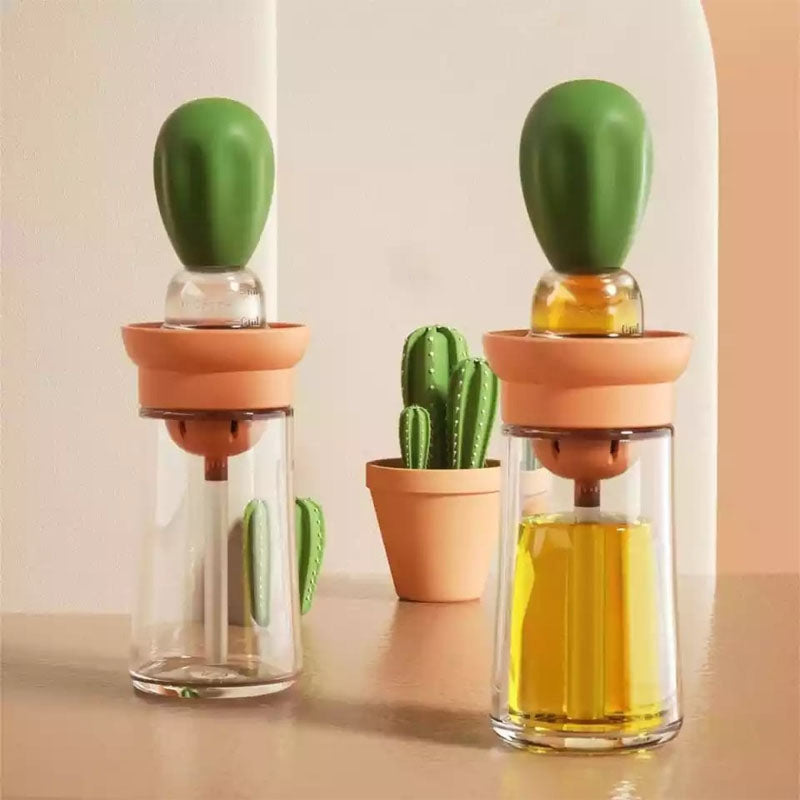 Brosse avec bouteille d'huile de cuisine | حاوية زيت زجاجية مع فرشاة