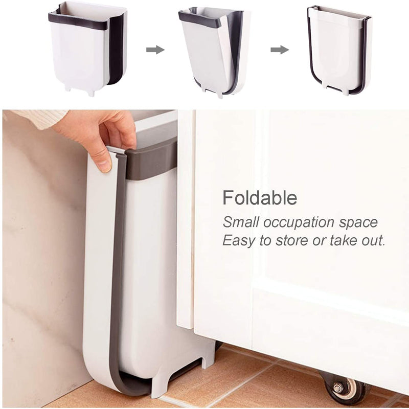 سلة المهملات المعلقة قابلة للطي بتصميم عملي للمحافظة على نظافة مطبخك | Poubelle Murale Pliante à Suspendre Pour Cuisine 3L