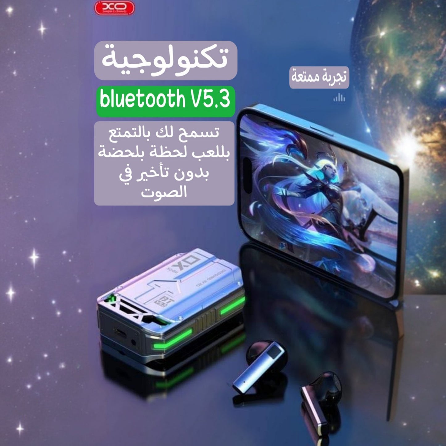 سماعات الأذن لاسلكية للألعاب | Ecouteurs TWS G11 GAMING LUZ LED Bluetooth V 5.3 XO