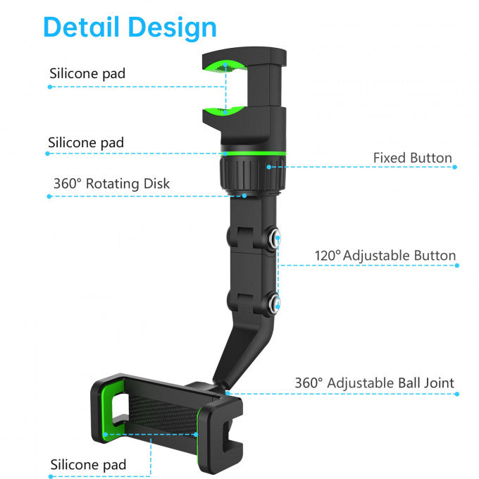 حامل هاتف السيارة العالمي متعدد الوظائف 360 درجة | Support de téléphone de voiture multifonctionnel 360 ° rotatif